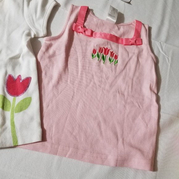 Gymboree Outlet size 3 NWT 2 shirts 1 shorts. White shirt Faint spot untreated. - Picture 5 of 8